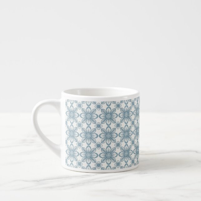 Skandinaviskt blomster mönster espressomugg (Vänster)