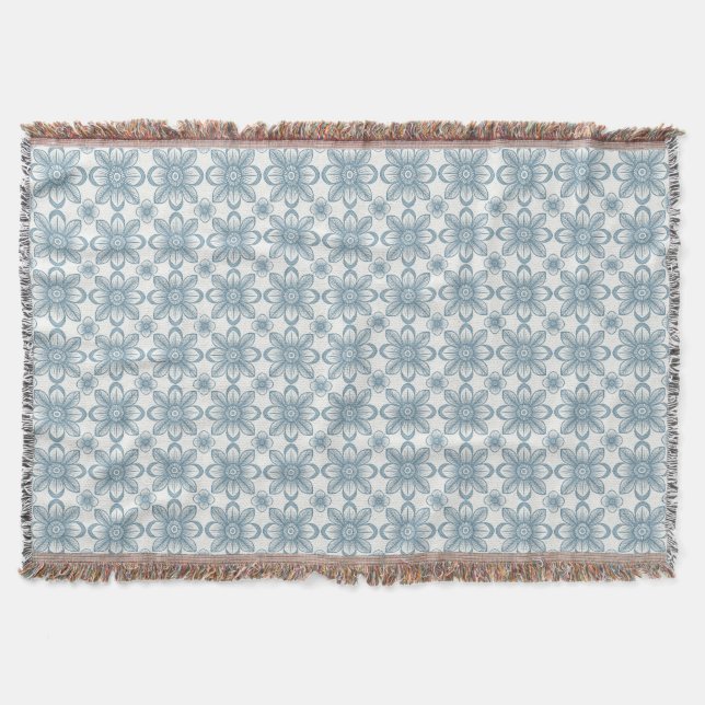 Skandinaviskt blomster Mönster Filt (Framsidan)