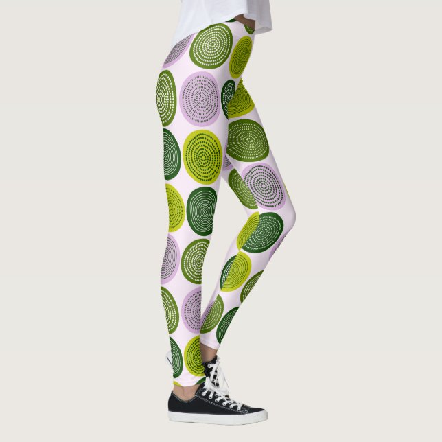 Skandinaviskt cirkelprick-mandalamönster 2 leggings (Höger)