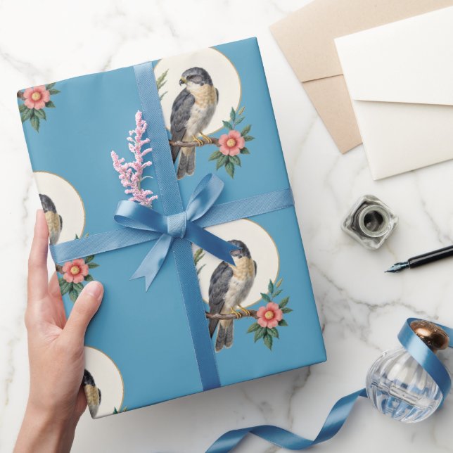 Skandinaviskt fågelblommotiv presentpapper (Gåvor)