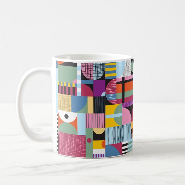 Skandinaviskt färgat mönster kaffemugg (Vänster)