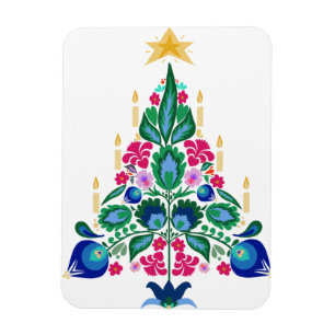 Skandinaviskt folkbokföringskort Julgran Magnet