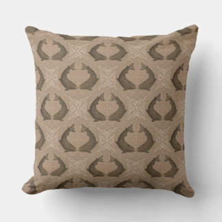 Skandinaviskt Folkkonstfiskmönster i Orange Kudde