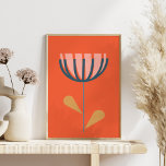 Skandinaviskt folkmun Stil enkelt blomma i Orange Poster<br><div class="desc">Söt och minimalistisk,  denna moderna blommigt i danska stil har en enkel vektorblomma i orange.</div>