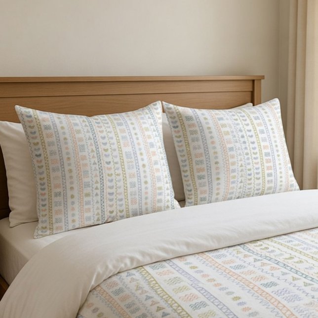 Skandinaviskt Folkpattern Dekorativt Prydnadskudde (Skapare uppladdad)