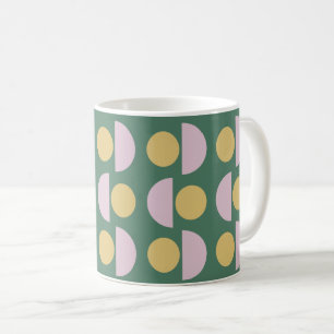 Skandinaviskt geometriskt Blommönster i Grönt Kaffemugg
