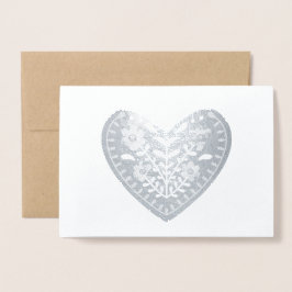Skandinaviskt hjärt-kort folierat kort