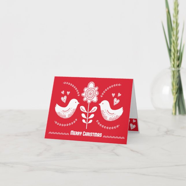 Skandinaviskt inspirerad semestergrußkort. Rediger Helgkort (Framsida)