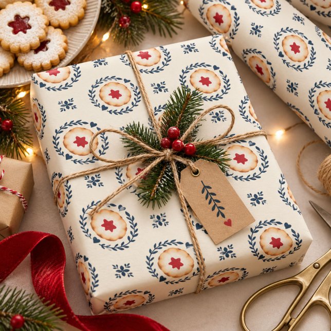 Skandinaviskt julbakelsemönster  presentpapper (Skapare uppladdad)
