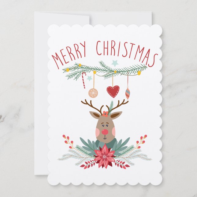 Skandinaviskt julkort för jultomträtter inbjudningar (Framsida)