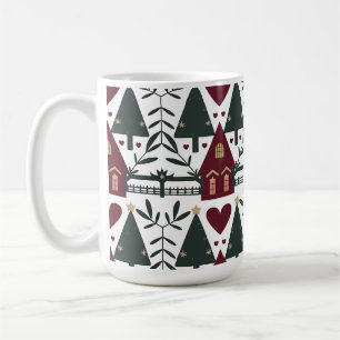 Skandinaviskt julstugamönster kaffemugg