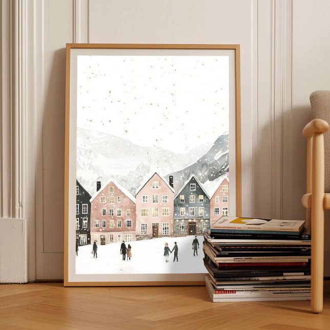 Skandinaviskt jultryck Norge Illustration Poster (Skapare uppladdad)
