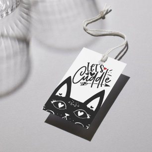 Skandinaviskt Låt oss Cuddle Black Cat Design Presentetikett