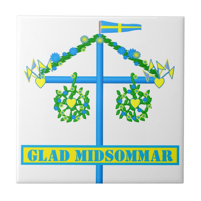 skandinaviskt mönster, Glad midsommar Kakelplatta (Framsidan)