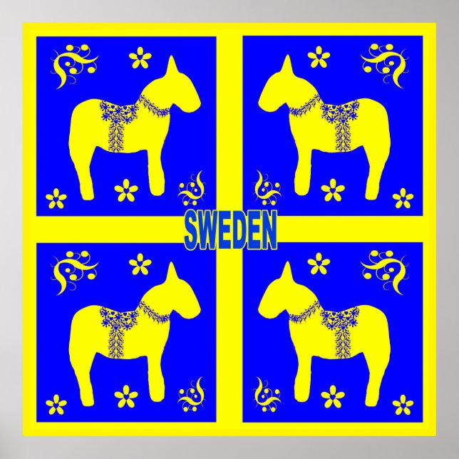 skandinaviskt mönster, Glad midsommar Poster (Framsidan)