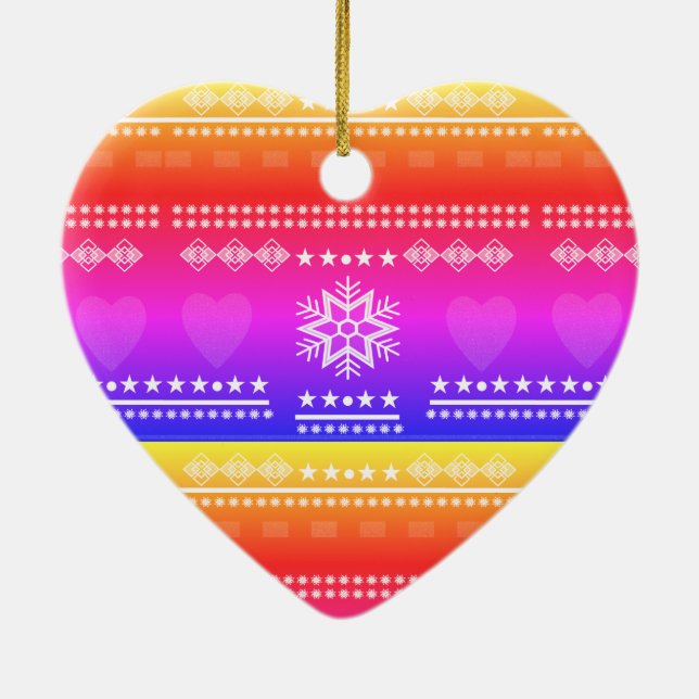 skandinaviskt mönster,land stil julgransprydnad keramik (Baksidan)