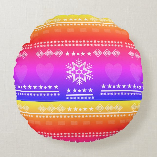 skandinaviskt mönster,land stil rund kudde (Framsidan)