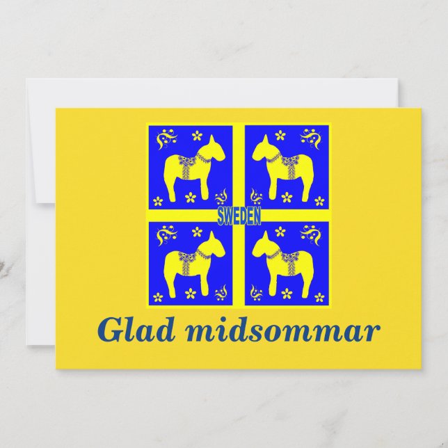 skandinaviskt mönster,Personlig Glad midsommar Inbjudningar (Framsida)
