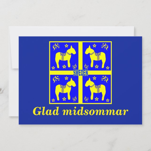 skandinaviskt mönster,Personlig Glad midsommar Inbjudningar (Framsida)