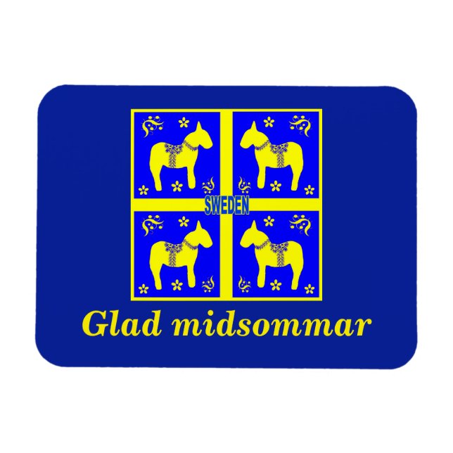 skandinaviskt mönster,Personlig Glad midsommar Magnet (Horisontell)