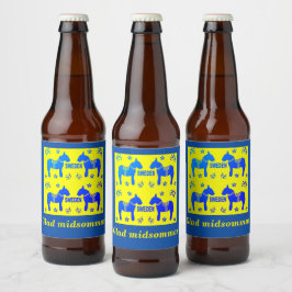skandinaviskt mönster,Personlig Glad midsommar Ölflaska Etikett