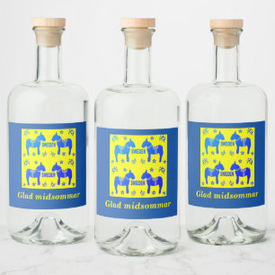skandinaviskt mönster,Personlig Glad midsommar Spritflaskor Etikett