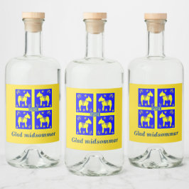 skandinaviskt mönster,Personlig Glad midsommar Spritflaskor Etikett
