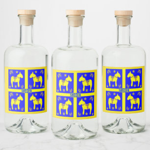 skandinaviskt mönster, spritflaskor etikett