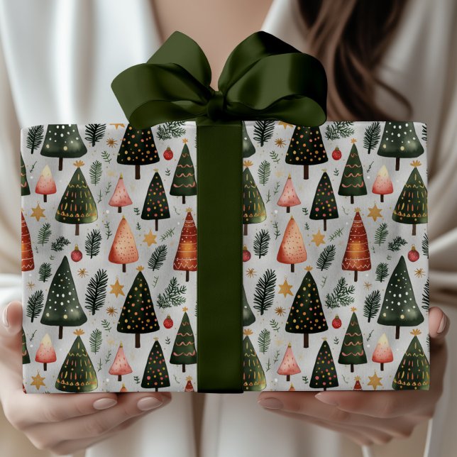 Skandinaviskt nordiskt julgranmönster  presentpapper (Skapare uppladdad)