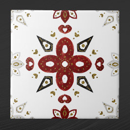 Skandinaviskt rödblått Guld Nordiskt grafik Kakelplatta