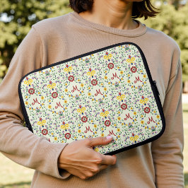 Skandinaviskt Rosemaling-monogrammönster Nordiskt Laptop Fodral