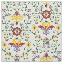 Skandinaviskt Rosemaling-mönster Nordisk Blomma Tyg