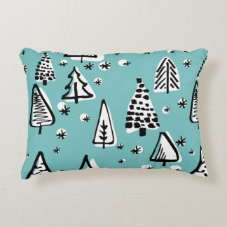 Skandinaviskt, sömlöst mönster i Julgran ha Prydnadskudde