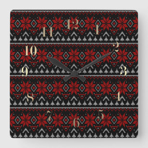 Skandinaviskt, stickande fyrkantig klocka