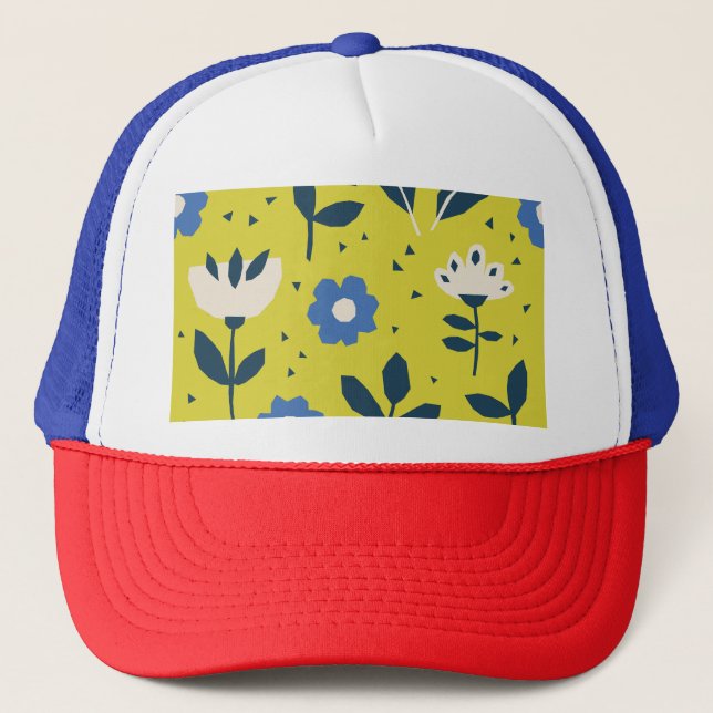 Skandinaviskt stil, blommigt, sömlöst mönster. keps (Framsida)