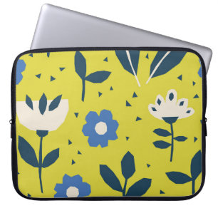 Skandinaviskt stil, blommigt, sömlöst mönster. laptop fodral