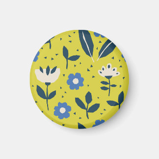 Skandinaviskt stil, blommigt, sömlöst mönster. magnet