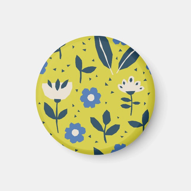 Skandinaviskt stil, blommigt, sömlöst mönster. magnet (Framsidan)