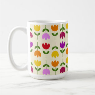 Skandinaviskt Stil färgat på Crm Flower Mönster Kaffemugg