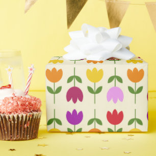 Skandinaviskt Stil färgat på Crm Flower Mönster Presentpapper