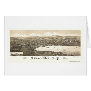 Skaneateles panorama- karta för NY - 1884 Hälsningskort