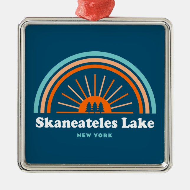 Skaneateles Sjö New York Rainbow Julgransprydnad Metall (Framsidan)