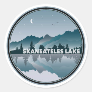 Skaneateles Sjö New York Reflection Runt Klistermärke