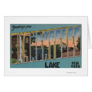 Skaneateles sjö, New York - stora brevplatser Hälsningskort