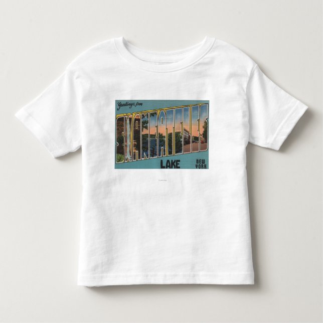 Skaneateles sjö, New York - stora brevplatser T-shirt (Framsida)