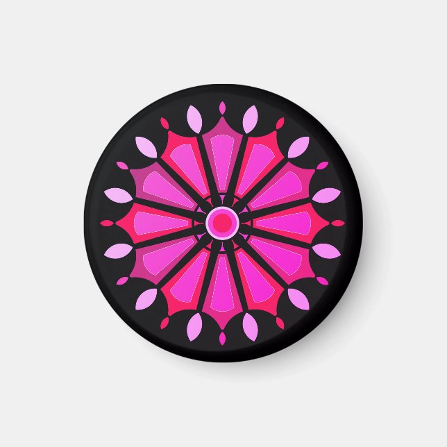 Skänk rosa blommor  magnet (Framsidan)
