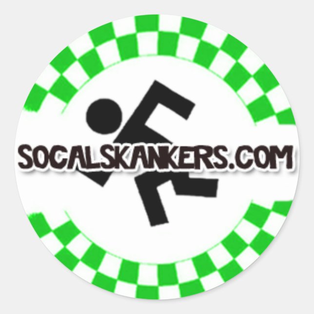 Skankin' (Vit) Runt Klistermärke (Framsida)