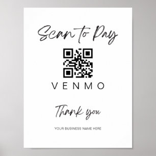 Skanna betalning QR-kodsignering Bröllop Pub Busin Poster