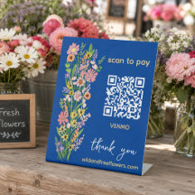 SKANNA FÖR ATT BETALA QR Blomsterhandmålad blommam