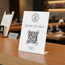 Skanna för att betala QR-kod Bordsskylt | Digital 
